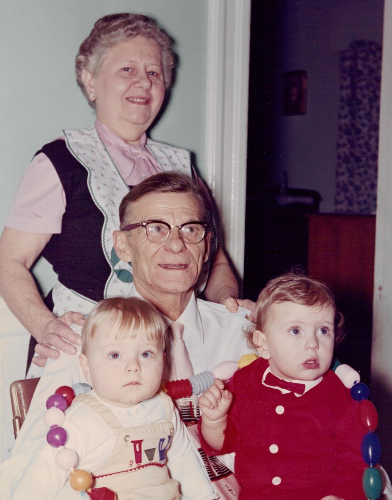 Arthur and Matilda Asselin with grandchildren, date unk. Photo provided by family.