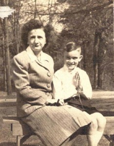 Clarinda Morin LaRochelle and son Lawrence, First Communion, circa 1946. Photo provided by family.