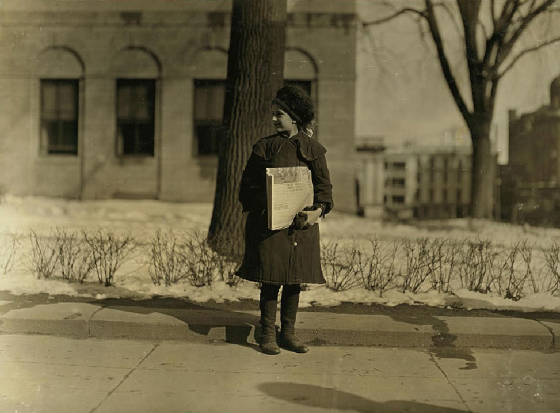 Dora Nevins (probably 10 years old), Hartford, Connecticut, March 1909. Photo by Lewis Hine.