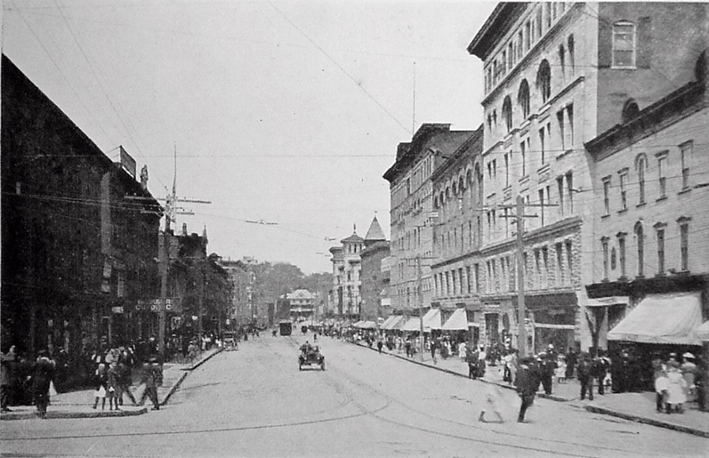 Dowlin Block (2nd building, right foreground), circa 1911, North Adams Historical Society.