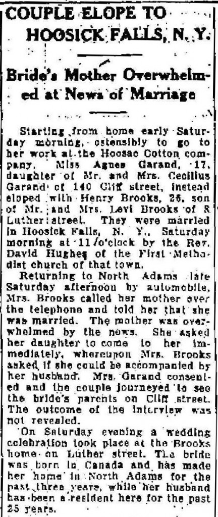 North Adams Transcript, August 31, 1926. Reprinted with permission.