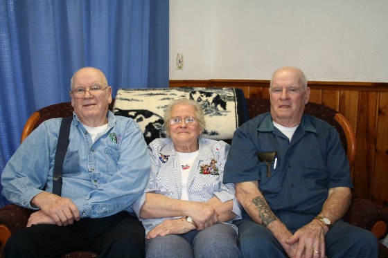 L to R: Alfred Franklin, Elaine Franklin Petrie and Wilfred Franklin, 2008. Photo by Joe Manning.