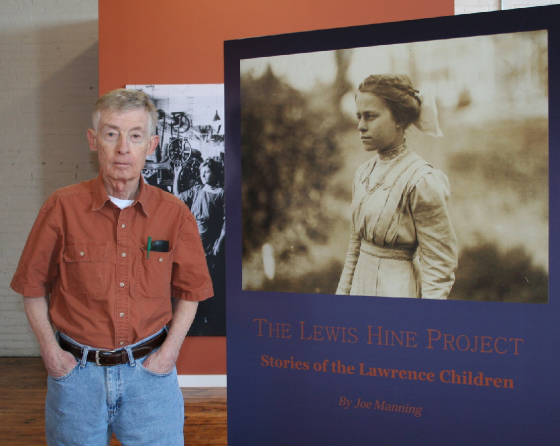 Joe Manning at opening of exhibit sponsored by Lawrence History Center, Lawrence, MA, Apr 14, 2011.