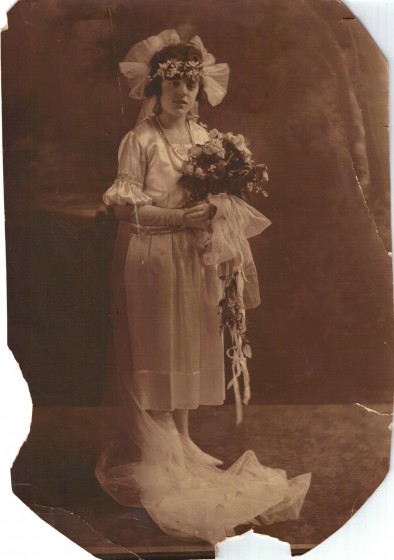 Rosina Goyette Gagnon on her wedding day in 1921.