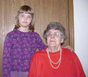 Claudine, 79 years old, with grandaughter Taylor, 8 years old, 2008