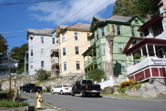 "Triplets" houses from bottom of North Holden Street, North Adams (2006)