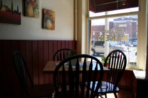 Location of the former "Fred's Desk," at Kristin's Bakery & Bistro, Keene, New Hampshire