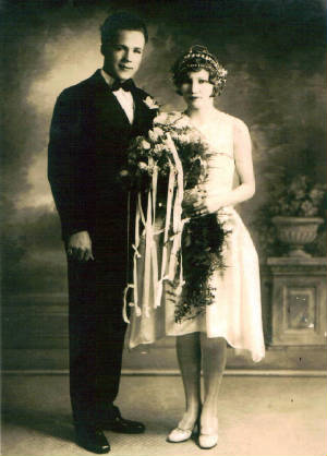 William and Ollie Fugate on wedding day, December 25, 1927.