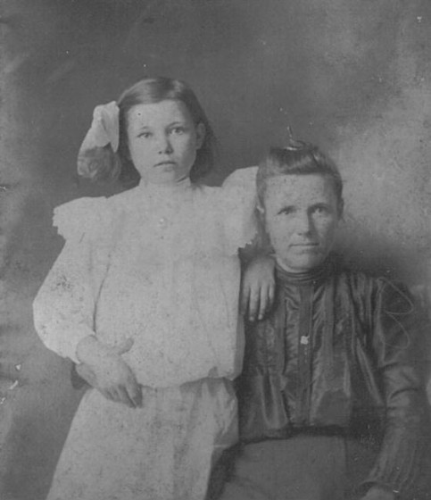 Mattie Young Ricks and her mother Catherine Young, circa 1903