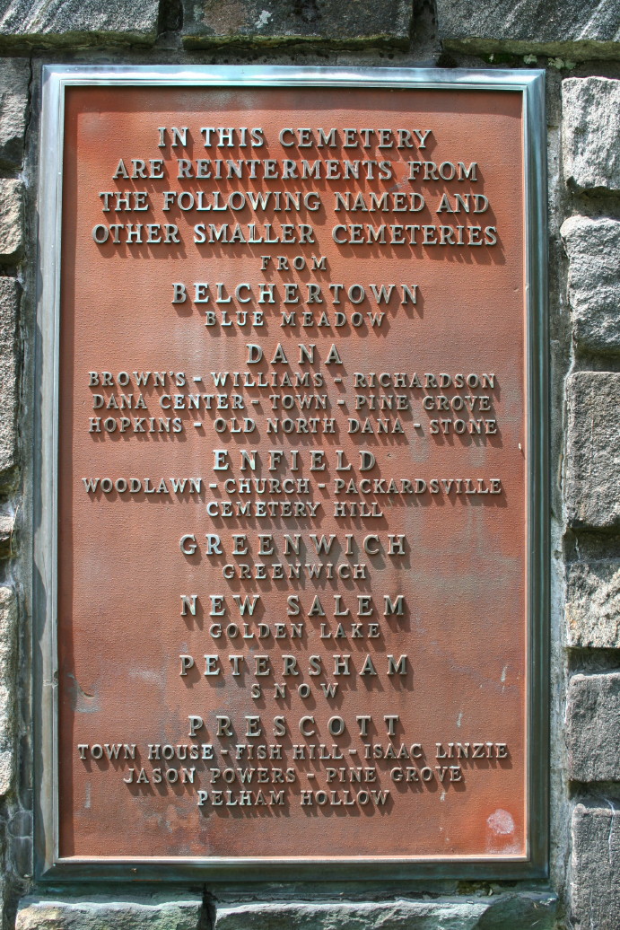 At entrance to Quabbin Park Cemetery, Ware, Massachusetts, 2011. CLICK TO ENLARGE.