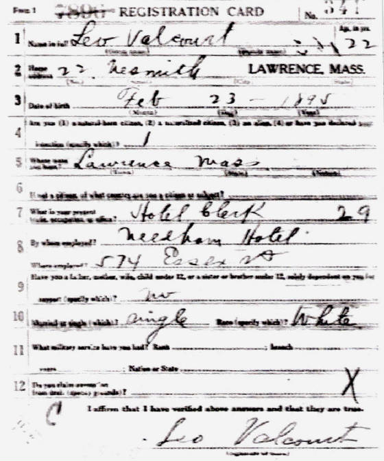 WWI draft registration.