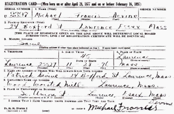 World War II draft registration.