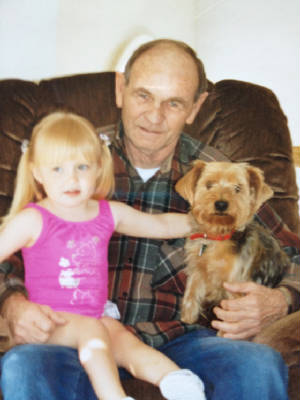 Charles Thompson with granddaughter, 1998.