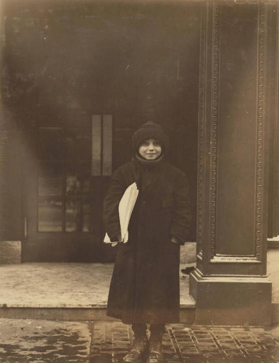 Guido Centola, 11 years old, Rochester, New York, February 1910. Photo by Lewis Hine.