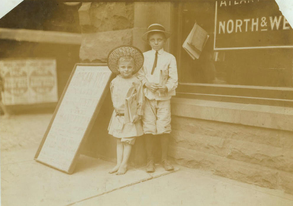 Julius (5) & Gus Hodges (11), Norfolk, Virginia, June 1911. Photo by Lewis Hine.