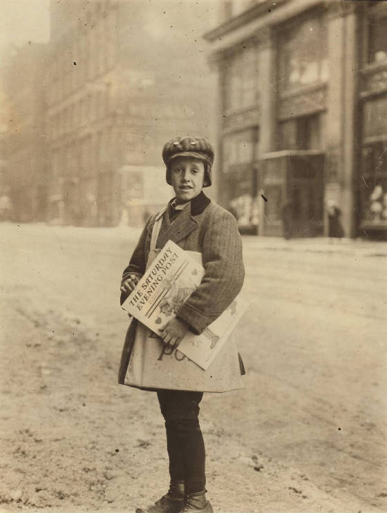 Marshall Knox, 10 yrs old, Rochester, NY, Feb 1910. Photo by Lewis Hine.