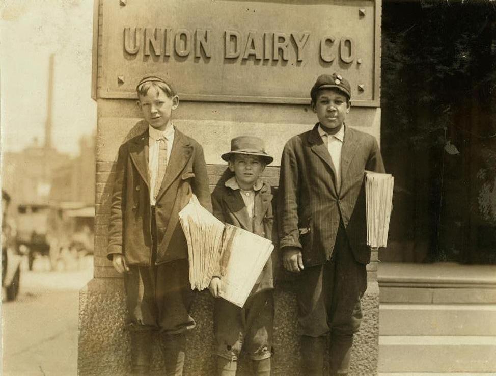 Left to right: Owen McCormack (13), Marvin Adams (8), and unidentified boy.