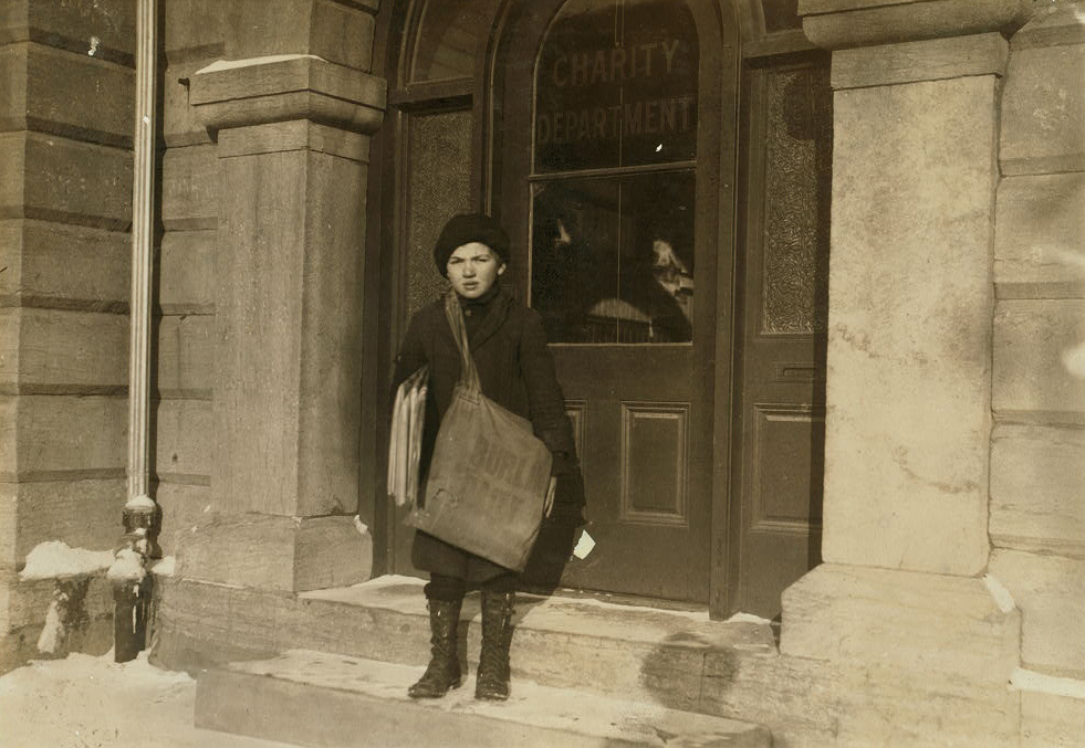 Meyer Rome, 8 yrs. old, Burlington, Vermont, Dec 17, 1916. Photo by Lewis Hine. 