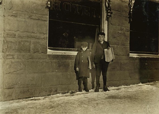 Paul (left), 8 yrs old & Anthony Zazzaro, 13 yrs old, Hartford, CT, March 1909